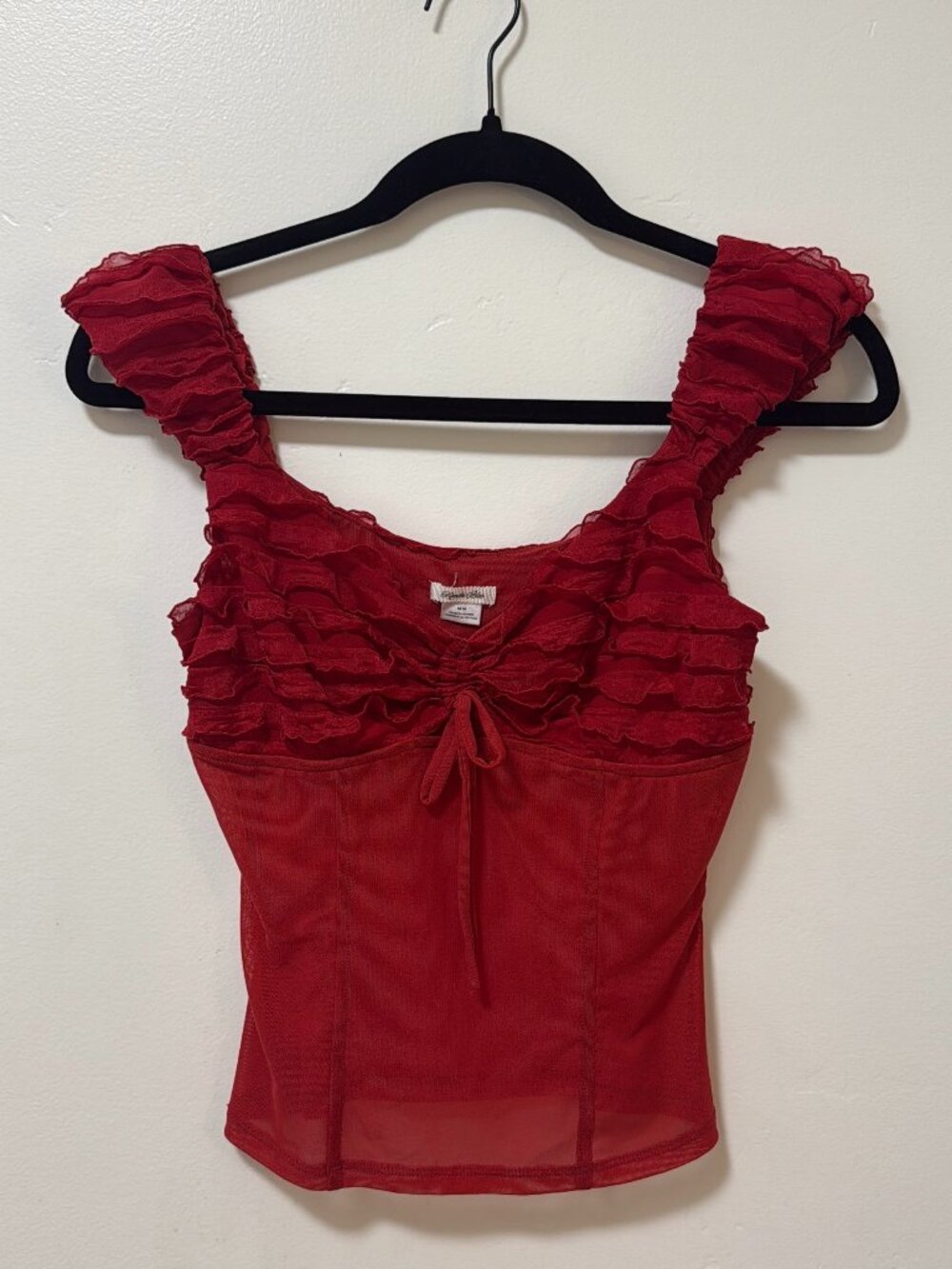 Kimchi Blue Women's Red and Burgundy Crop-top